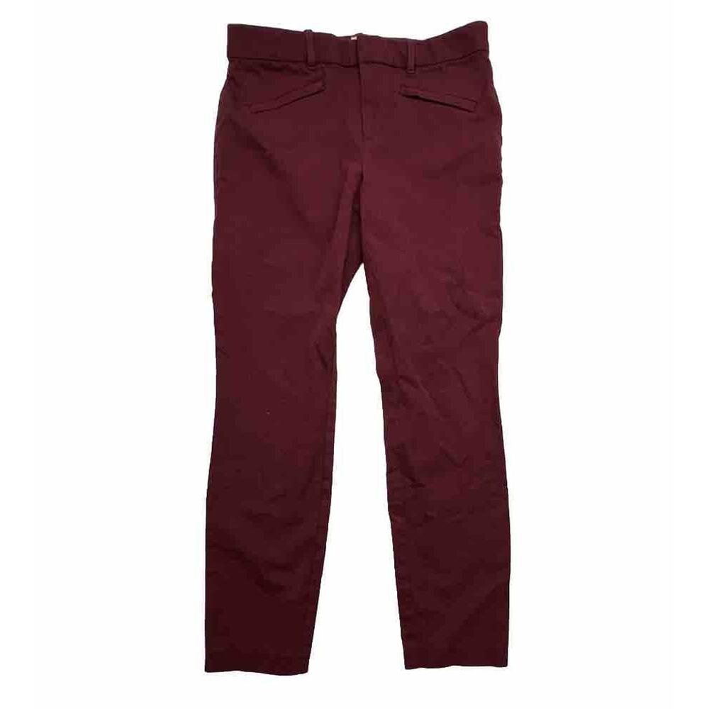Gap Pants Womens Size 6 Regular Maroon Signature Skinny Ankle Mid Rise Stretch